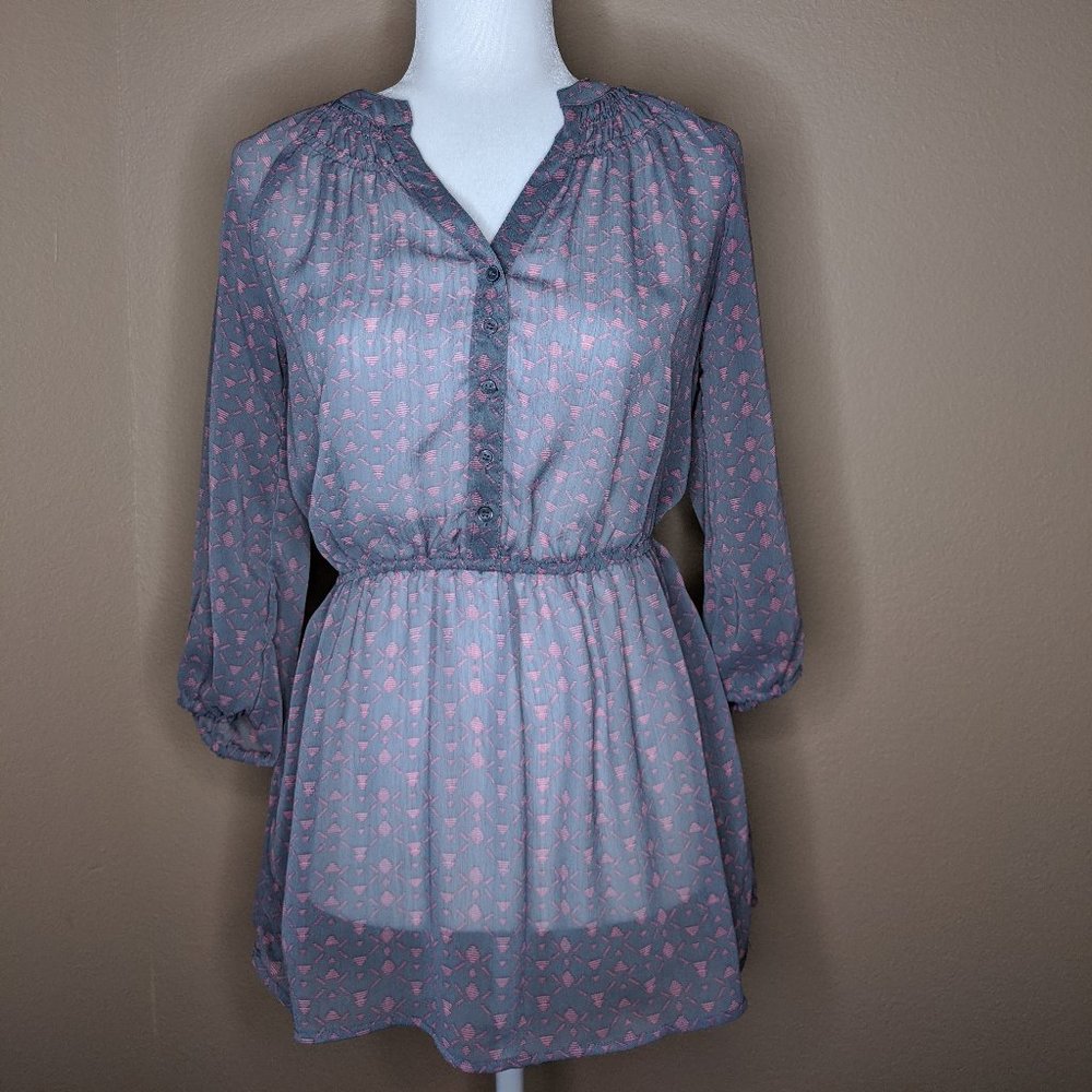 Mossimo Geometric-Print Cinch-waist Tunic